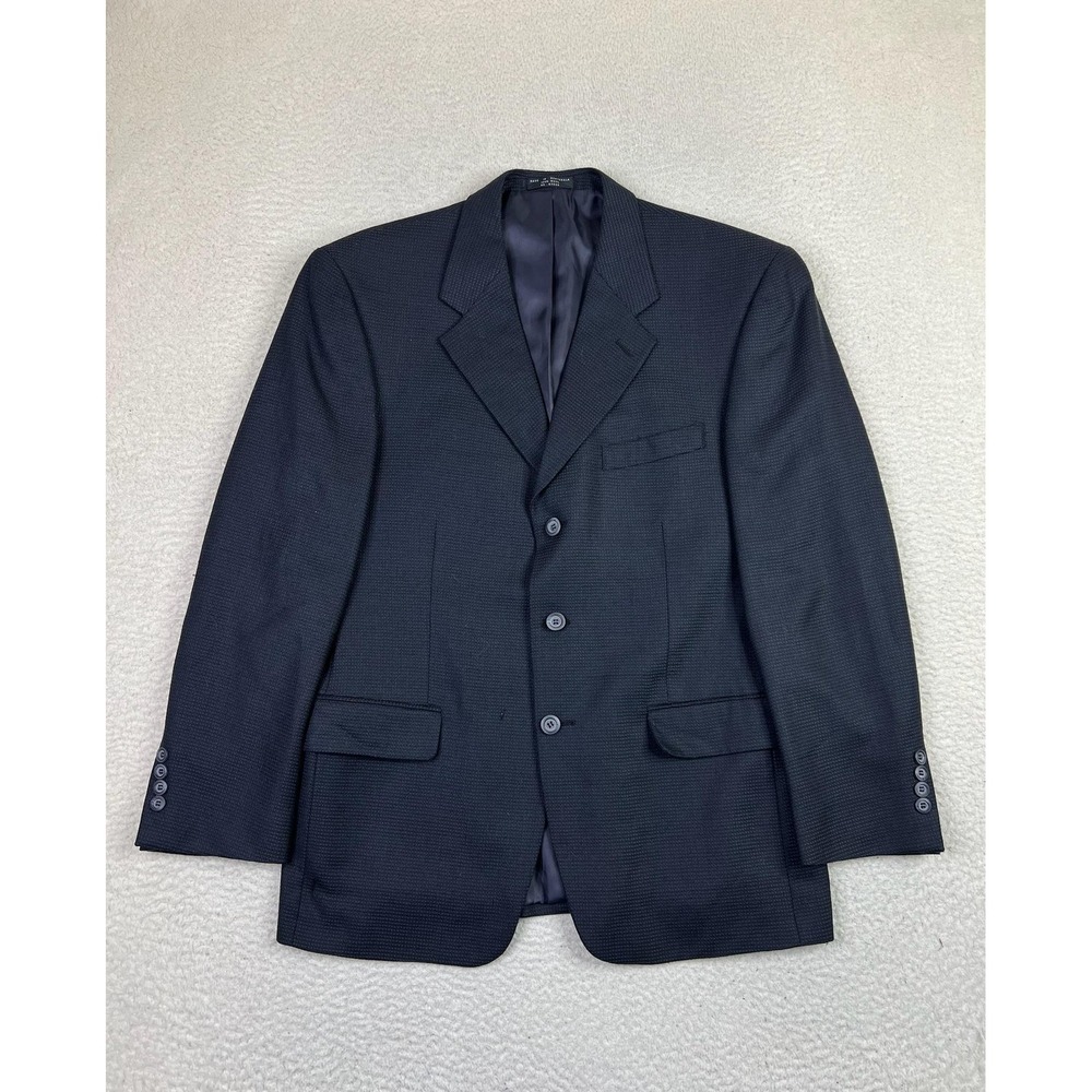 Jones New‎ York Blazer Mens 42R Blue Wool Sport Coat Tailored 3 Button Jacket